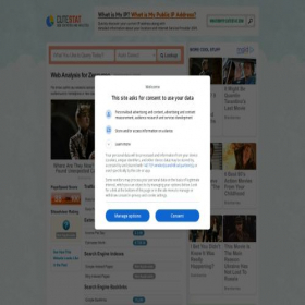 Скриншот главной страницы сайта zenovgeo.com.cutestat.com