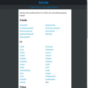 Скриншот главной страницы сайта zetcode.com