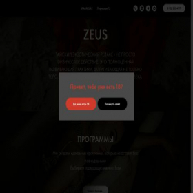 Скриншот главной страницы сайта zeus86.ru