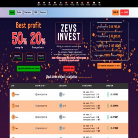 Скриншот главной страницы сайта zevsinvest.online