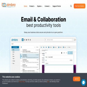 Скриншот главной страницы сайта zimbra.com