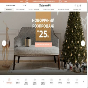 Скриншот главной страницы сайта zlatamebel.ua