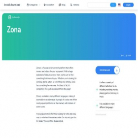 Скриншот главной страницы сайта zona.install.download