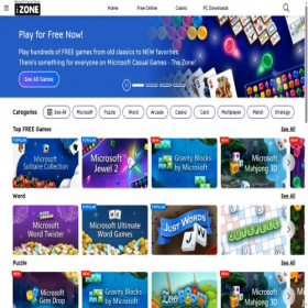 Скриншот главной страницы сайта zone.com