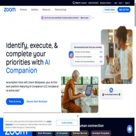 Скриншот главной страницы сайта zoom.us
