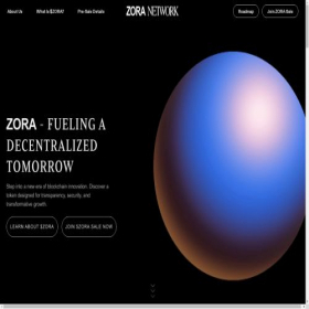 Скриншот главной страницы сайта zora-network.foundation
