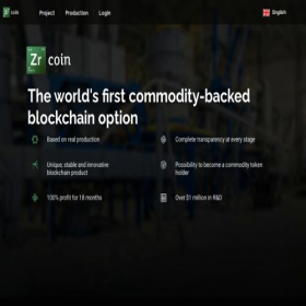 Скриншот главной страницы сайта zrcoin.io