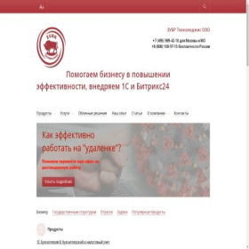 Скриншот главной страницы сайта zubr-1c.ru