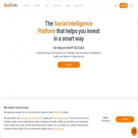 Скриншот главной страницы сайта zulutrade.com