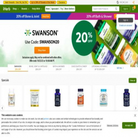 Скриншот главной страницы сайта zw.iherb.com