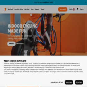 Скриншот главной страницы сайта zwift.com