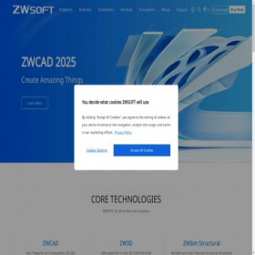 Скриншот главной страницы сайта zwsoft.com